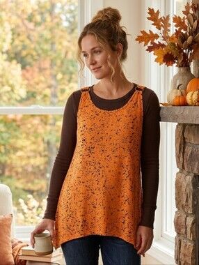 🧡 Orange Speckled Tank Top